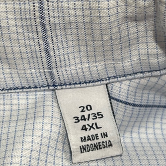 Calvin Klein Blue Casual Button Down Shirt Infinite Non Iron 4XL 34/35 - Picture 14 of 14